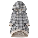 Pet Passion Rocky II - The Extra Comfy Hoodie, Organic Cotton and Recycled Poly Dog Hoodie Pet Coat Sweater for Small, Medium, Large Dogs, Gray Chesterfield Plaid, Large