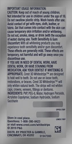 Crest 3D No Slip Whitestrips Professional Effects Teeth Whitening Kit 20 ea