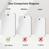 Shatterproof Shower Mirror for Shaving with Hook (X-Larger 1 Pack 8x 9 Inch)40% Cheaper Than The Original,Unbreakable Deluxe Plexiglass Makeup Mirror,Bathroom Wall Hanging,Portable Handheld Camping