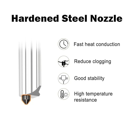 2 Pack A1 Mini/A1 Hotend Print Head Hot End Kit Extruder Upgrade High-Temperature 0.4MM Hardened Steel Nozzle Replacement with 4PCS Silicone Cover Sock for Bambu Lab 3D Printer Accessories