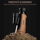 12x50 Monocular Telescope - FMC Fogproof, IP67 Waterproof Hand Held Telescope - BAK4 Phase and Dielectric Coated Prism - Adventure Accessories Set: Bag, Smartphone Adapter, Mini Tripod
