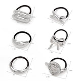 Hair Ties for Women, Sliver Metal Hair Cuffs Hair Accessories Elastic Hair Ties Ponytail Cuff Hair Bands for Both Thick Hair and Thin Hair