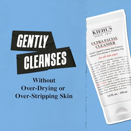 Kiehl's Ultra Facial Cleanser, Lightweight Foamy Facial Cleanser, Enriched Formula that Replenishes Skin Barrier, Gently Exfoliates and Moisturizes, Suitable for All Skin Types, Paraben Free