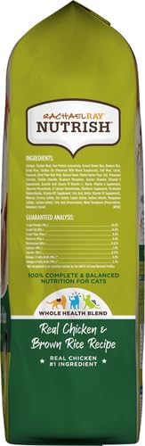 Rachael Ray Nutrish Premium Natural Dry Cat Food, Real Chicken & Brown Rice Recipe, 6 Pounds (Packaging May Vary)