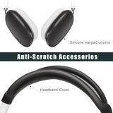 MOSISO Smart Hard Case Compatible with AirPods Max Supports Sleep Mode, Organizer Portable Travel Cover Storage Bag with Silicone Earpad & Headband Cover Anti-Scratch Accessories, Black