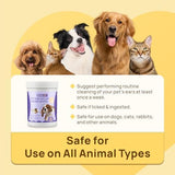 HICC PET Dog Ear Wipes Finger 50 Count Dog Ear Cleaner Wipes for Dogs & Cats, Dog Ear Infection Treatment to Relieve Ear Itching & Inflammation, Remove Ear Wax, Dirt, Smelly - Honey Scent