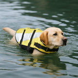 Amazon Basics Dog Adjustable Life Jacket with Reflective Stripes, Yellow, Large