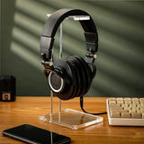 Xuhal Acrylic Headphone Stand Headset Holder for Desk, Clear Acrylic Gaming Headset Stand Universal Headphone Holder for Desktop Display Office Accessories, with Metal Hardware(Rectangle)