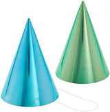 BLUE PANDA 50 Pack Birthday Party Cone Hats for Kids and Adults, Bulk Set in 5 Colors (Metallic Blue/Green/Gold/Silver/Hot Pink)