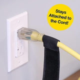 Selfie Straps by Wrap-It Storage, 12-inch (8-Pack), Black - Stretchy Hook and Loop Cord Organizer that Stays Attached to Cord for Electrical Cable Management and Organization