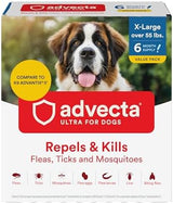 Ultra Flea and Tick Prevention for Dogs - Dog and Puppy Treatment and Control - Mosquito Repellent - XL, Fast Acting Waterproof Topical Drops, 6 Month Supply