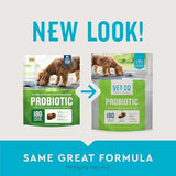 VetIQ Probiotic Supplement for Dogs, Digestive Support for Dogs, Nourishes Gut Bacteria and Supports Bowel Function, Hickory Smoke Flavor, Made in The USA, 180 Count