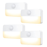 Ankilo Newest Mini Motion Sensor Light, 4 Pack Battery Powered LED Night Light, Wall Light, Closet Lights, Safe Lights, Stairs Lights, Hallway Lights, Cabinet Lights, Warm White