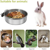 4 Pcs Medium Bird Feeding Dish Cups,Parrot Food Bowl Cage with Clamp Holder Stainless Steel,Birdcage Coop Water Feeder for Cockatiel Parakeet Macaw Finches Lovebirds Small Animals (4 Pack, M)