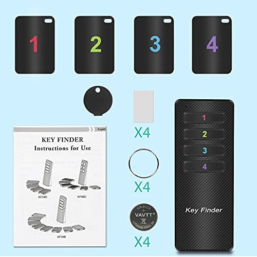 4 Pack Wireless Car Key Finder That Makes Noise | 115ft Range 85dB RF Key Tracker, Phone/Wallet Finder with 4 Item Locator Tags