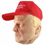 RIRIYEYE Halloween Masks for Adult, Donald Trump Mask with Hat, Donald Trump Costume Dress Up Props for Cosplay Party, Premium Latex Full Face Mask for Men Women