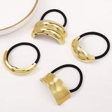 Hair Ties for Women, Gold Metal Hair Cuffs Hair Accessories Elastic Hair Ties Ponytail Cuff Hair Bands for Both Thick Hair and Thin Hair