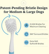 Jasper Macrobrush 360º, Dog Toothbrush for Medium to Large Dogs, Soft-Bristled Dog Tooth Brushing Kit - Premium Non-Slip Handle with 2 Replaceable Tooth Brush Heads, Use with Pet Toothpaste