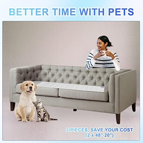 SEERWAY Scat Pet Shock Mat 2 Pieces with Tester, Shock Pad for Dog and Cat Training Indoor, Electric Repellent Mat Keeps Pet Off Couch, Sofa, Countertop, 3 Modes, 2 Pieces Same Size, Battery Operated