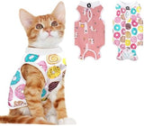 2 PCS Cat Recovery Suit for Spay Abdominal Wounds Cat Onesie for Cats After Surgery Recovery Suit Female Breathable E-Collar Alternative Kitten Onesie Anti Licking (Medium)