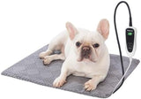Pettycare Pet Heating Pad for Dog Cat, Electric Heating with Steel-Wrapped Cord, 25-Level Timer & 11-Level Temperature Indoor Warming Pads Easy Clean for Puppy Cat Dog M 18x18inch, Grey