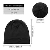 4 Pcs Satin Lined Sleep Bonnet Silk Sleep Cap Slouchy Beanie Hat Night Sleeping Head Wrap for Women Men Curly Hair(Black)