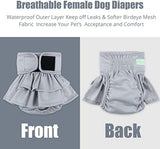 wegreeco Dog Diapers Female (3 Pack), Highly Absorbent Puppy Doggie Dog Diapers for Female Dogs Period, Washable Doggy Female Dog Diapers for Dogs in Heat, Small Medium Large Size (Morandi, Medium)