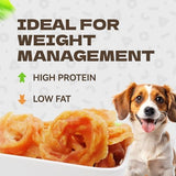 Chicken Rings Dog Treats, Natural Chicken Breast Jerky Rawhide-Free Soft Chews Healthy Dog Training Treats for Small Medium Large Breed 10.54oz