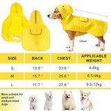 Scheppend Dog Raincoat,Adjustable Waterproof Cloak Pet Hooded Raincoat Jacket,Cute Yellow Duck Poncho for Pet,M