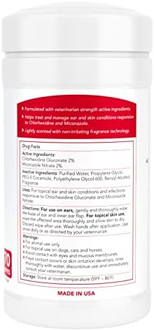 Nootie Medicated Dog Wipes, 2% Chlorhexidine and 2% Miconazole Formulated Pet Wipes for Dogs and Cats - 5"x 6" Size XL Wipes - 70 Count - Sold in Over 10,000 Vet Clinics and Pet Stores Worldwide