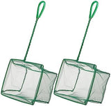 Pawfly Aquarium Fish Net with Braided Metal Handle Square Net with Soft Fine Mesh Sludge Food Residue Wastes Skimming Cleaning Net for Fish Tanks Small Koi Ponds and Pools