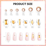 Makartt Champagne Nail Rhinestone with Gel Nail Glue for Gems 15ML Strong Adhesive Nail Rhinestone Glue Round & 3D Shape Flatback Nail Crystal Diamond for Nail Charm Accessories Jewels Decoration