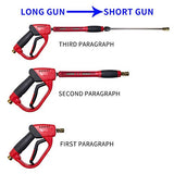 Hourleey Pressure Washer Gun, Red High Power Washer Gun with Replacement Wand Extension, 5 Nozzle Tips, M22 Fittings, 40 Inch, 5000 PSI