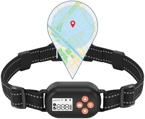 GPS Wireless Dog Fence, Pet Electric Containment System, IPX6 Waterproof/Rechargeable Collar, Beep/Vibration/Shock Correction Mode, for Dogs Over 10 Lbs