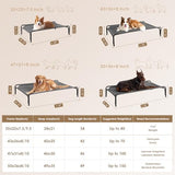 EHEYCIGA Tool-Free Assembly Elevated Large Dog Cot Bed, Raised Outdoor Dog Hammock, Lifted Pet Platform with Frame and Washable Waterproof Cooling Teslin Mesh and Anti-Slip Feet, 43x26 inch