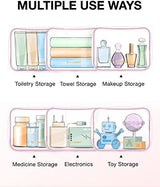 BAGSMART Clear Toiletry Bag, 2 Pack TSA Approved Carry on Travel Accessories Bag Airport Airline Quart Size Bags Water Repellent Makeup Cosmetic Bag for Women (Pink-2pcs)