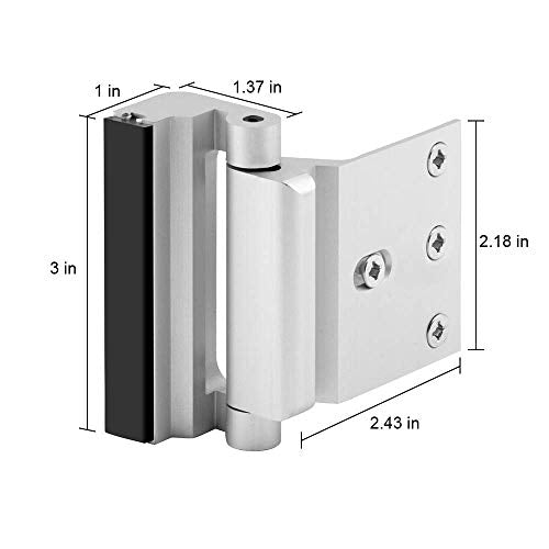 Childproof Home Security Door Lock, 800 lbs Withstand Reinforcement with 3 Inch Stop - 2 Pack
