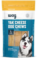 Amazon Brand - Wag Yak Cheese Dog Chews, for Large Size Dogs, 35-55 lbs, 3 Count, 9.9 oz
