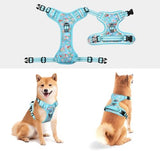 Timos No Pull Dog Harness,NO Need Go Over Dogs Head 3 Snap Buckles Reflective Oxford No Choke Puppy Harness with Front & Back 2 Metal Leash Clips Soft Padded Vest Harnesses for Small Medium Large Dogs