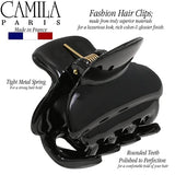 Camila Paris CP3554 French Hair Clip for Women, Small, Black 1.5 Inch Girls Hair Claw Clips Jaw Fashion Durable Styling Hair Accessories for Women, Strong Hold No Slip Grip, Made in France