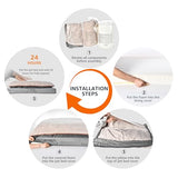 Amazon Basics Washable Dog Bed with Cooling Gel Memory Foam, Pressure-Relief Support for Dogs up to 120lbs, Non-Slip Bottom, Removable Cover, Giant Sized (48" x 36"), Grey
