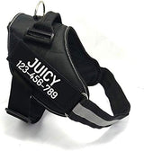 PawPawify Custom No Pull Dog Harness with Name and Phone Number, Heavy Duty Personalized Pet Vest to Prevent Tugging, Pulling, or Choking, Training and Walking (Black, S (10-19LBS))