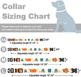 Rnivvi Dog Collar for Large Dogs, Cute Heavy Duty Adjustable Puppy Collar with Quick Release Buckle for Boy Girl & Female, Pet Accessories for Walking Running, L Length 1" Width, Abstract Leaves