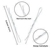 White Bobby Pins, AITRAI 110 pcs Hair Pins Kit 100pcs White Hair Pins &10pcs White U-shaped Hair Pins with Box Hair Accessories for Women Girls, 2.2 Inch