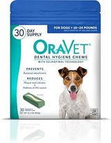 ORAVET Dental Chews for Dogs, Oral Care and Hygiene Chews (Small Dogs, 10-24 lbs.) Blue Pouch, 30 Count