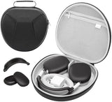 MOSISO Smart Hard Case Compatible with AirPods Max Supports Sleep Mode, Organizer Portable Travel Cover Storage Bag with Silicone Earpad & Headband Cover Anti-Scratch Accessories, Black