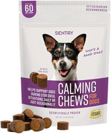 Sentry Calming Chews for Dogs, Calming Aid Helps to Manage Stress & Anxiety, with Pheromones That May Help Curb Destructive Behavior & Separation Anxiety, Calming Health Supplement for Dogs, 60 Count