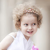 ANBALA Small Tiara Crown with Hair Comb, 3 Pack Mini Tiara Crown Princess Crystal Shiny Hair Accessories for 2 3 4 5 6 7 8 9 Years Girls Hair Dectoration Styling (Gold + 7 Color Crystal)