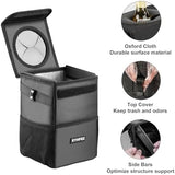 Ryhpez Car Trash Can with Lid - Truck Trash Bin Storage Bag, Automotive Garbage Can Waterproof, Collapsible Interior Car Accessories for Women Men Road Trip Essentials