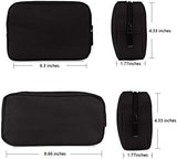 Universal Electronics/Accessories Soft Carrying Case Bag, Durable & Light-Weight,Suitable for Out-Going, Business, Travel and Cosmetics Kit (Small+Big-Black)